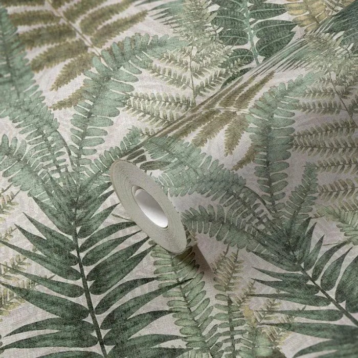 As Creation|Wallpaper tree ferns beige and green|Wallpaper