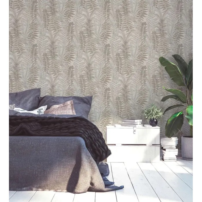 As Creation|Tapete Baumfarne in Taupegrau und Beige|Tapeten