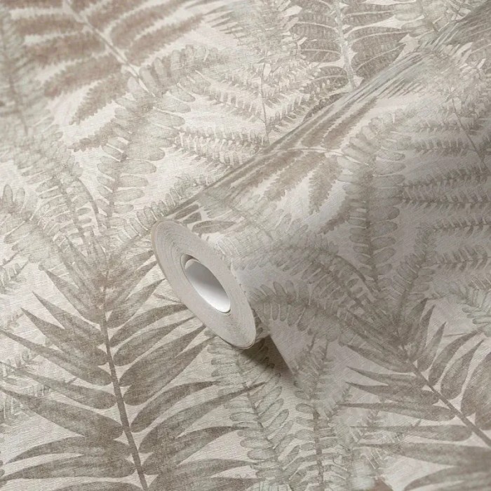 As Creation|Papier Peint fougères arborescentes gris taupe et beige|Papier Peint