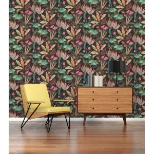 Grandeco|Scandinavian-style floral blue wallpaper|Floral 2