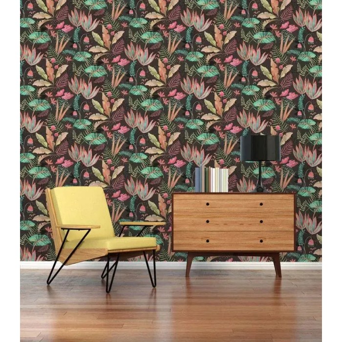 As Creation|Papier Peint mélange de feuilles florales multicolores|Papier Peint