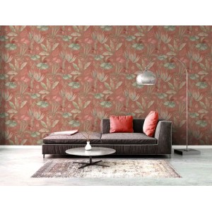 Casamance|Papel pintado modernista marrón y dorado geométrico|Papel Pintado 2