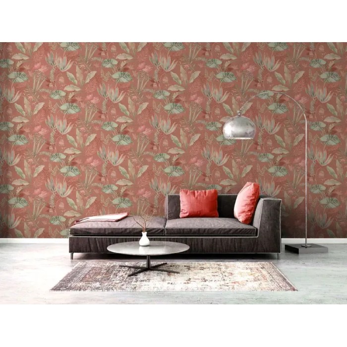 As Creation|Papel pintado mix flores naranja|Moderno