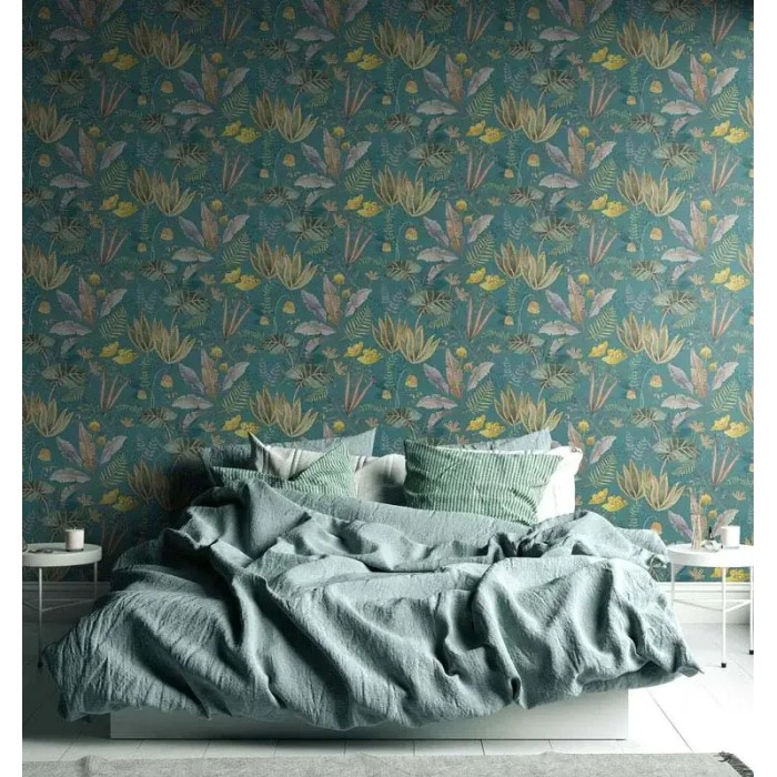 As Creation|Papel pintado mix de hojas floral verde|Moderno