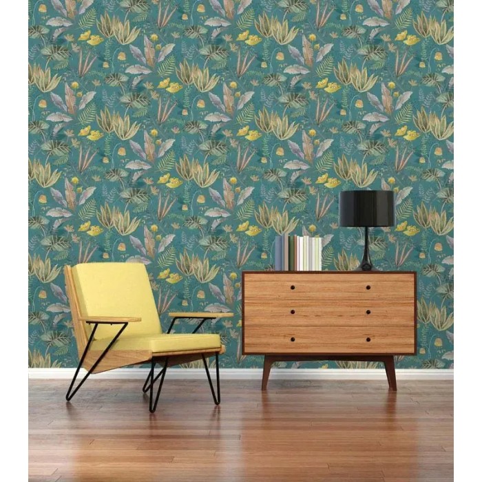 As Creation|Wallpaper mix of green floral leaves|Modern