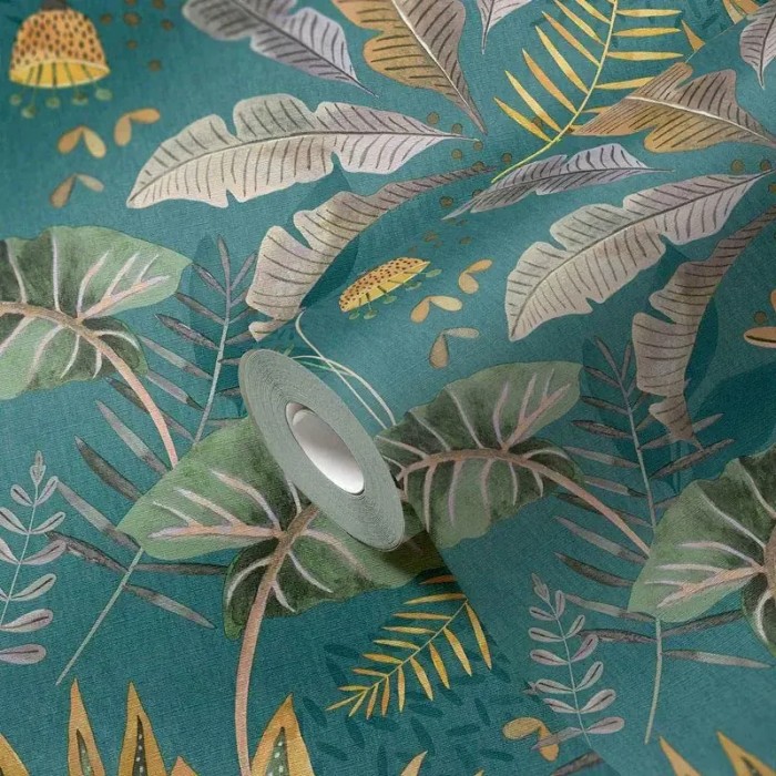 As Creation|Wallpaper mix of green floral leaves|Modern