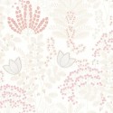 As Creation|Retro floral boho style white and pink wallpaper|Wallpaper