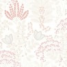 As Creation|Retro floral boho style white and pink wallpaper|Wallpaper