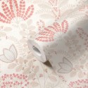 As Creation|Tapete Retro-Blumen im Boho-Stil in Weiß und Rosa|Tapeten