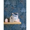 As Creation|Papier Peint fleurs rétro style bohème bleu|Moderne