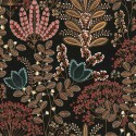 As Creation|Wallpaper retro flowers in black and multicolor|Modern