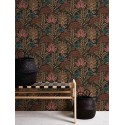 As Creation|Retro-Blumentapete schwarz und mehrfarbig|Modern