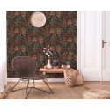 As Creation|Wallpaper retro flowers in black and multicolor|Modern