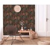 As Creation|Wallpaper retro flowers in black and multicolor|Modern