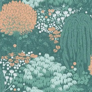 Papeldecor|Papier peint à petites fleurs métallisé blanc crème|Papier Peint