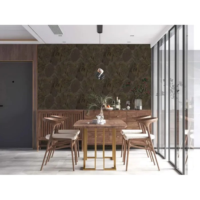 As Creation|Papier Peint floral tropical de la jungle marron|Papier Peint