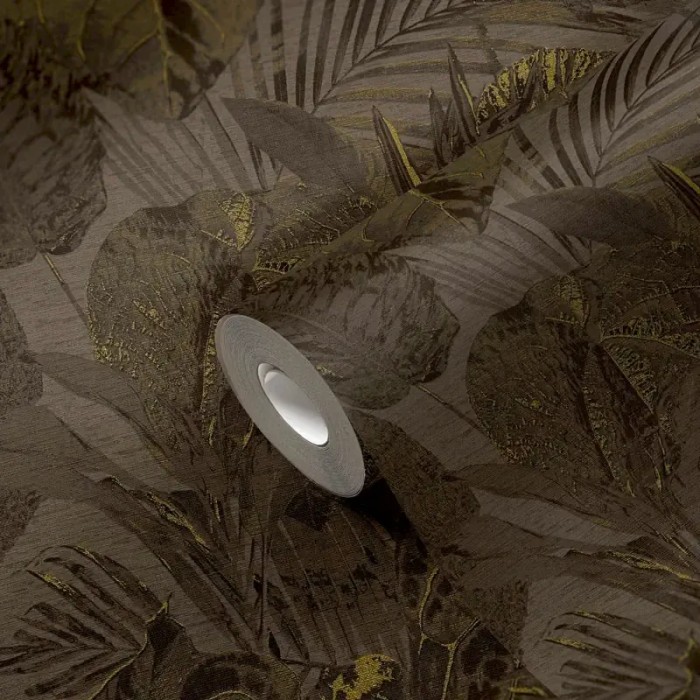 As Creation|Papier Peint floral tropical de la jungle marron|Papier Peint
