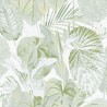 As Creation|Papier Peint tropical floral sauvage blanc et vert|Papier Peint