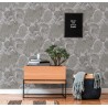 As Creation|Wallpaper large tropical floral gray leaves|Wallpaper