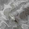 As Creation|Tapete große Blätter floral tropisch grau|Tapeten