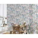 Architects Paper|Papier peint floral vert et turquoise effet aquarelle|Papier Peint