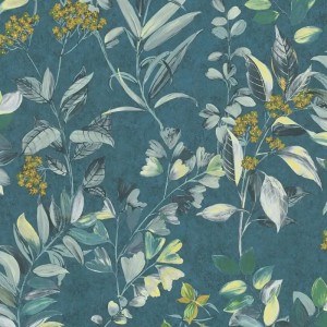 Architects Paper|Papier peint floral vert et turquoise effet aquarelle|Papier Peint