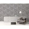 Architects Paper|Grey wallpaper with watercolor-style branches and leaves|Wallpaper