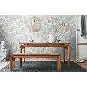 Architects Paper|White and green wallpaper with watercolor-style branches and leaves|Wallpaper