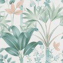 Architects Paper|Papel pintado flores estilo Art Decó verde y blanco|Papel Pintado