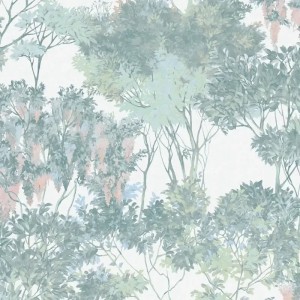Papeldecor|Metallisierte Kreis-Tapete im klassischen Barockstil in Rosa und Gold|Tapeten