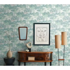 Papeldecor|Wallpaper green floral Scandinavian style|Wallpaper 2