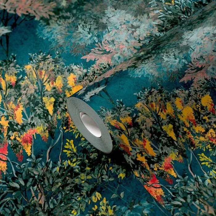 Architects Paper|Einfarbige grüne Tapete mit Tropenbäumen|Tapeten