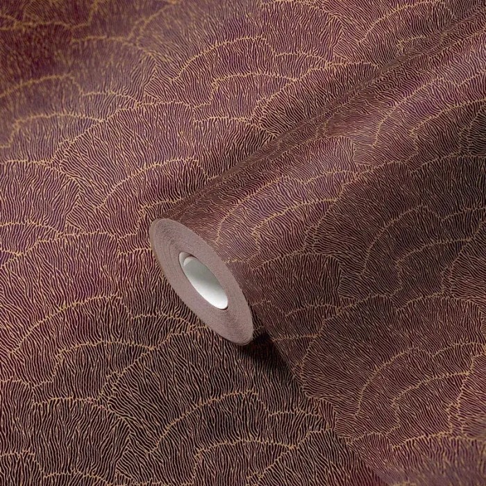 Architects Paper|Red and gold abstract forest wallpaper with metallic finish|Contemporary