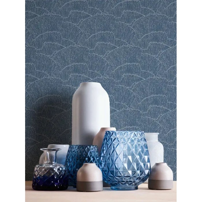 Architects Paper|Papel pintado bosque abstracto azul y plateado|Minimalista