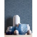 Architects Paper|Abstrakte Waldtapete in Blau und Silber|Minimalistisch