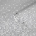 Architects Paper|Weiße und silberne Tapete mit ineinander verschlungenen Formen|Art Deco