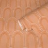 Architects Paper|Papier peint géométrique saumon avec arcs métallisés|Art Déco