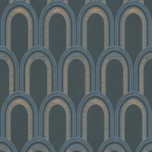 Caselio|Weiße Art-Déco-Tapete, ideal für elegante Schlafzimmer|Art Deco