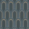 Architects Paper|Blue, green and gold geometric wallpaper with metallic arches|Art Deco