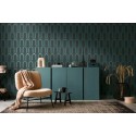 Architects Paper|Papier peint géométrique bleu, vert et or métallisé|Art Déco
