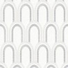 Architects Paper|Tapete weiß und silber mit geometrischen Bögen metallisiert|Art Deco