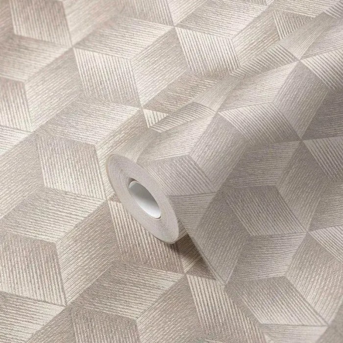 As Creation|Papel pintado estilo geométrico moderno beige|Moderno