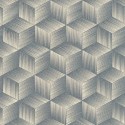 As Creation|Wallpaper beige and blue geometric polyhedra|Geometric