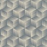 As Creation|Wallpaper beige and blue geometric polyhedra|Geometric