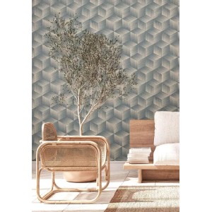 Marburg|Papier Peint blocs de bois 3D vert moderne|Effet 3D 2