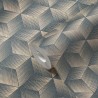 As Creation|Wallpaper beige and blue geometric polyhedra|Geometric