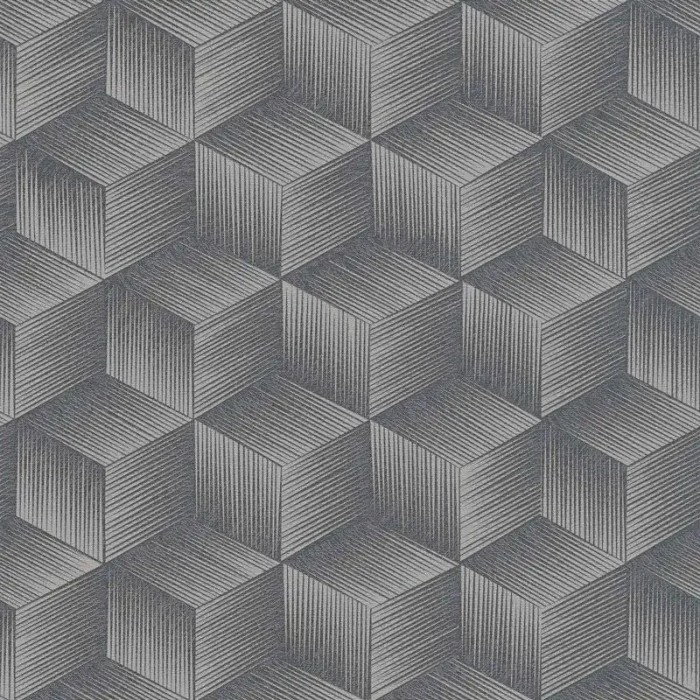 As Creation|Papel pintado geométrico moderno negro|Moderno