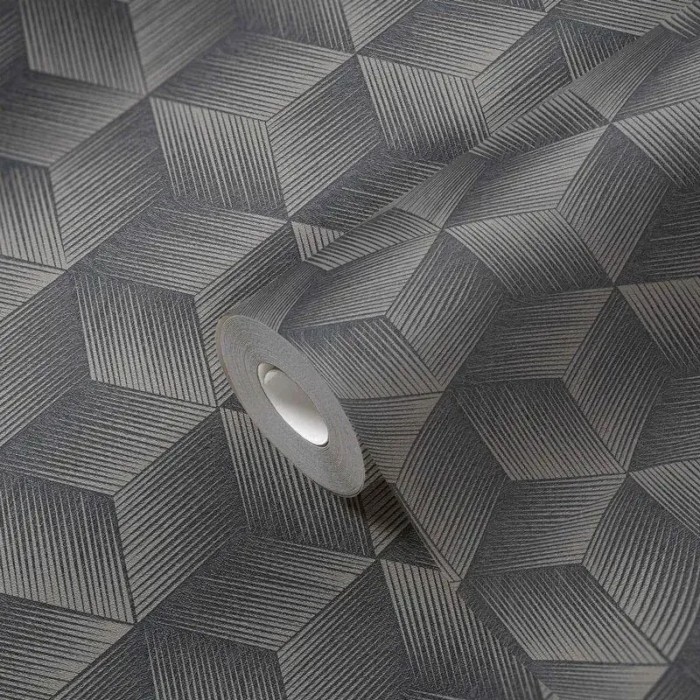 As Creation|Papier Peint géométrique moderne noir|Moderne