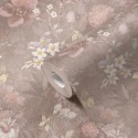As Creation|Papier Peint fleurs sauvages rustiques marron et rose|Papier Peint