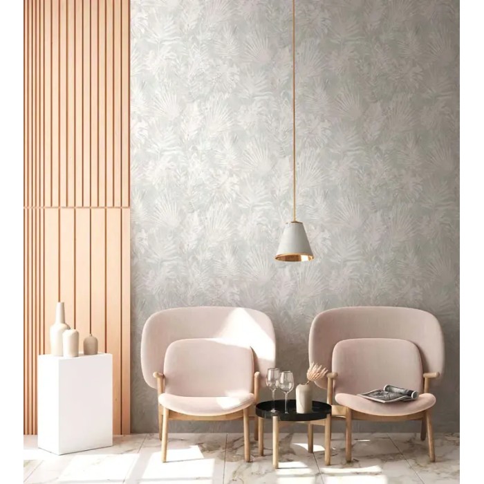 As Creation|Papier Peint style floral blanc et gris|Papier Peint